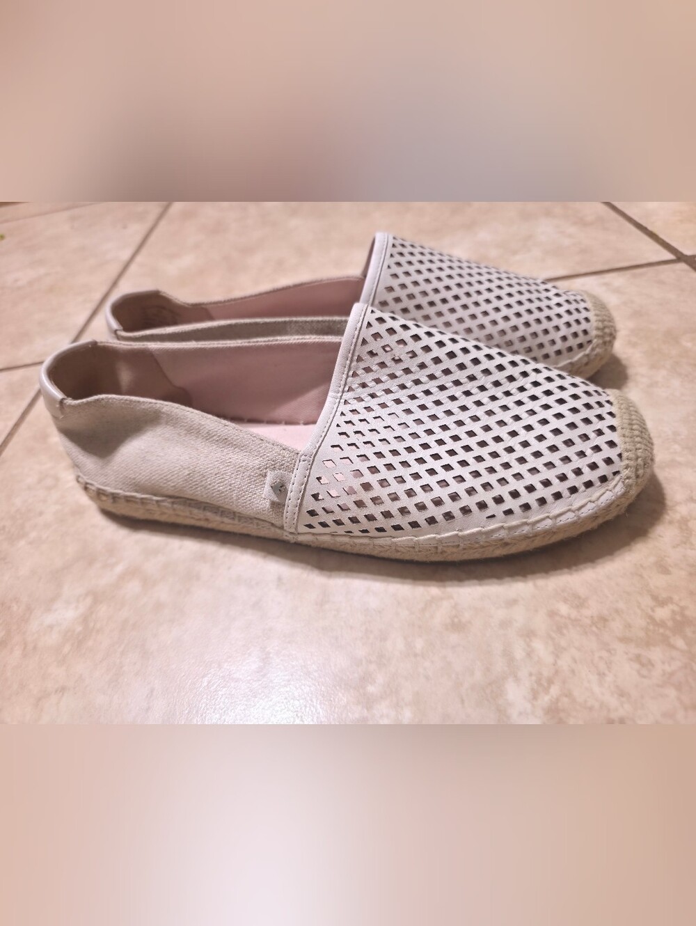 Kate Spade Greer Laser Cut Perforated Leather Espadrille Flats 7.5
